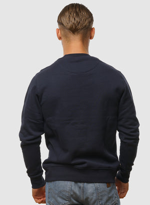Rubber Patch Crewneck Fleece - Navy