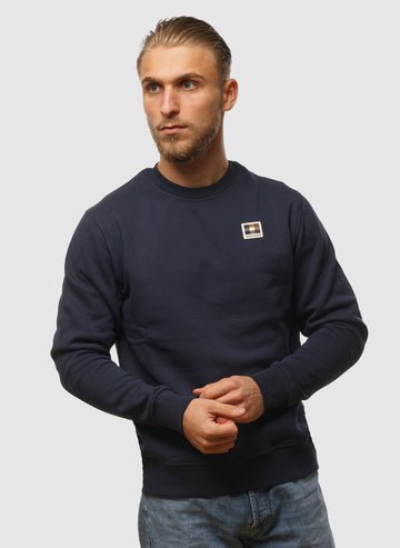 Rubber Patch Crewneck Fleece - Navy
