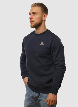 Small Logo Crewneck Fleece - Navy