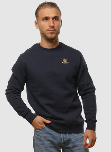 Small Logo Crewneck Fleece - Navy
