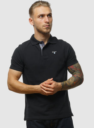 Tartan Pique Poloshirt - Black