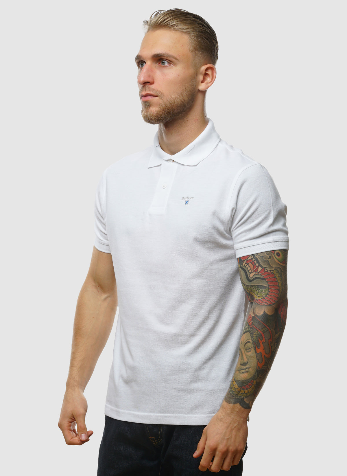 Tartan Pique Poloshirt - White