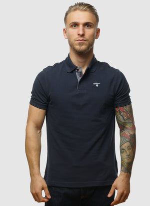 Tartan Pique Poloshirt - New Navy