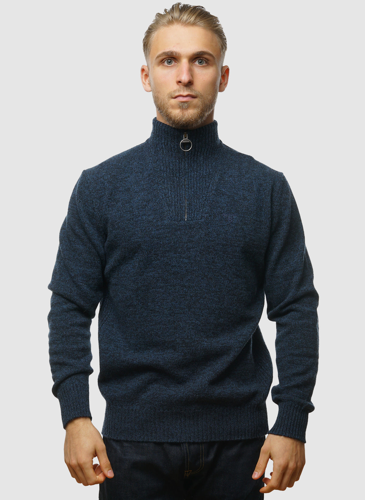 Essentials Wool Half Zip - Navy