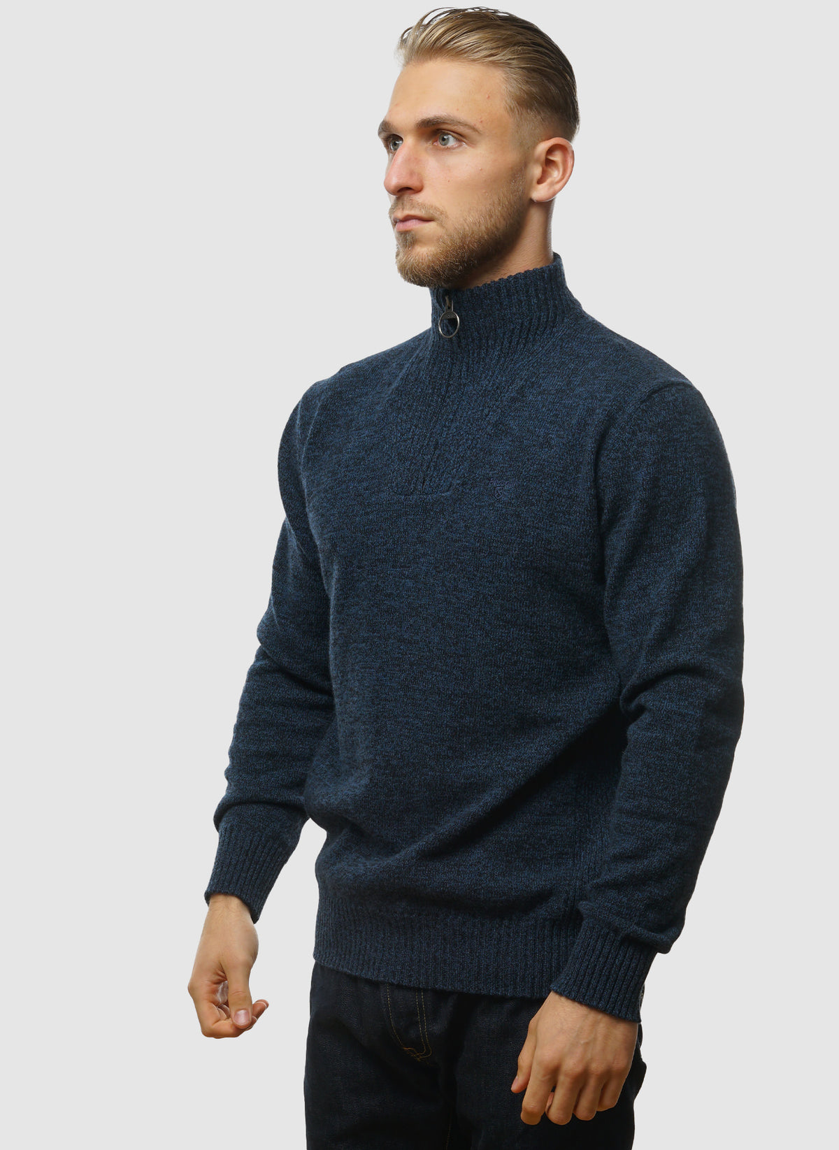 Essentials Wool Half Zip - Navy