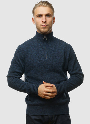 Essentials Wool Half Zip - Navy