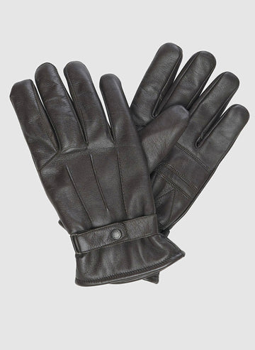 Burnished Leather Gloves - Dark Brown