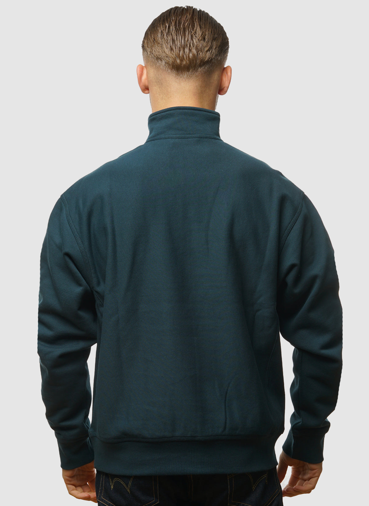 Half Zip American Script Sweatshirt - Deep Lagoon