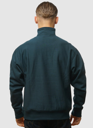 Half Zip American Script Sweatshirt - Deep Lagoon