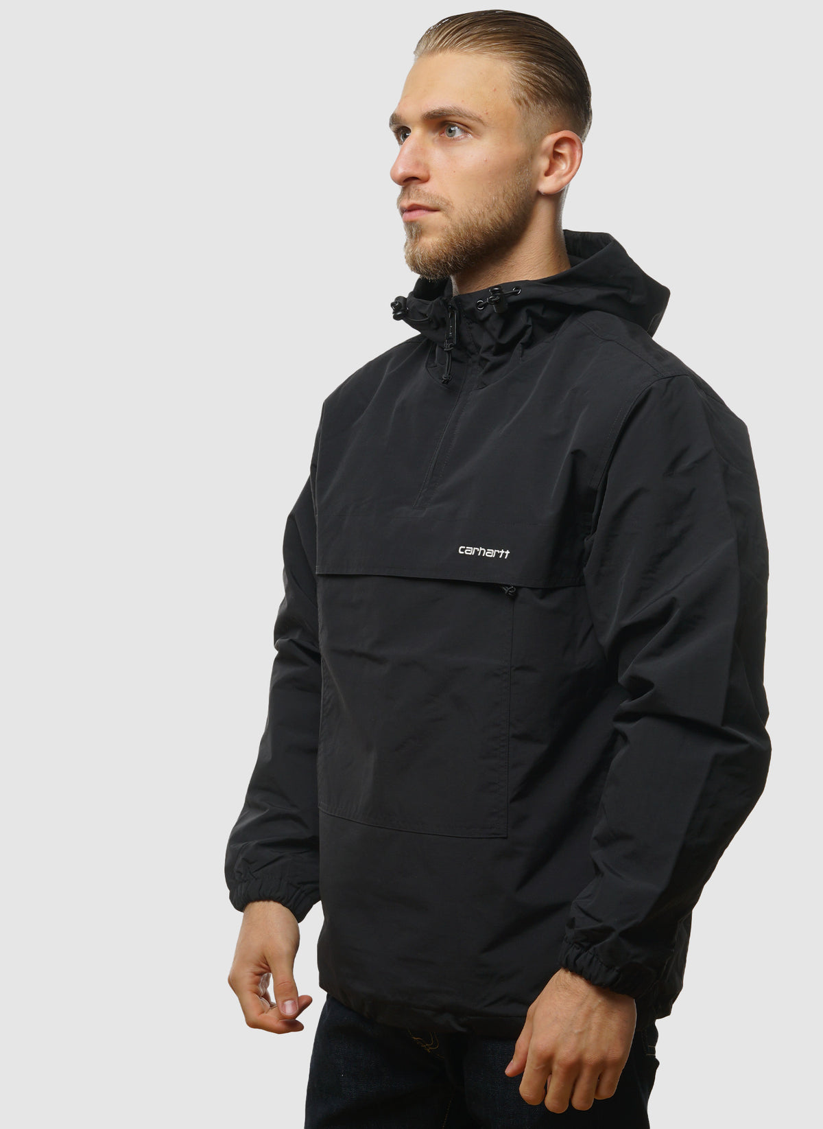 Windbreaker Pullover - Black/White