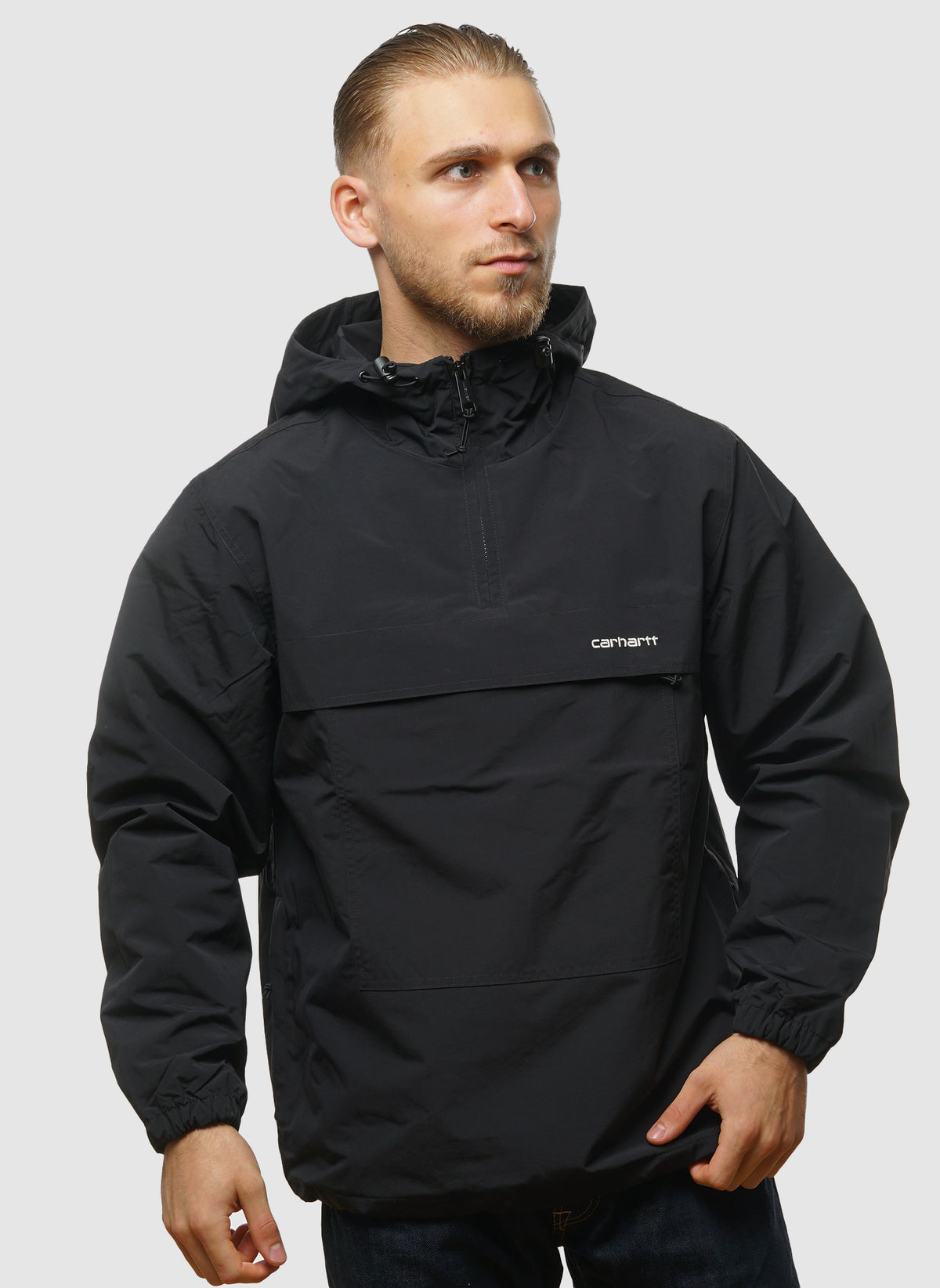 Windbreaker Pullover - Black/White