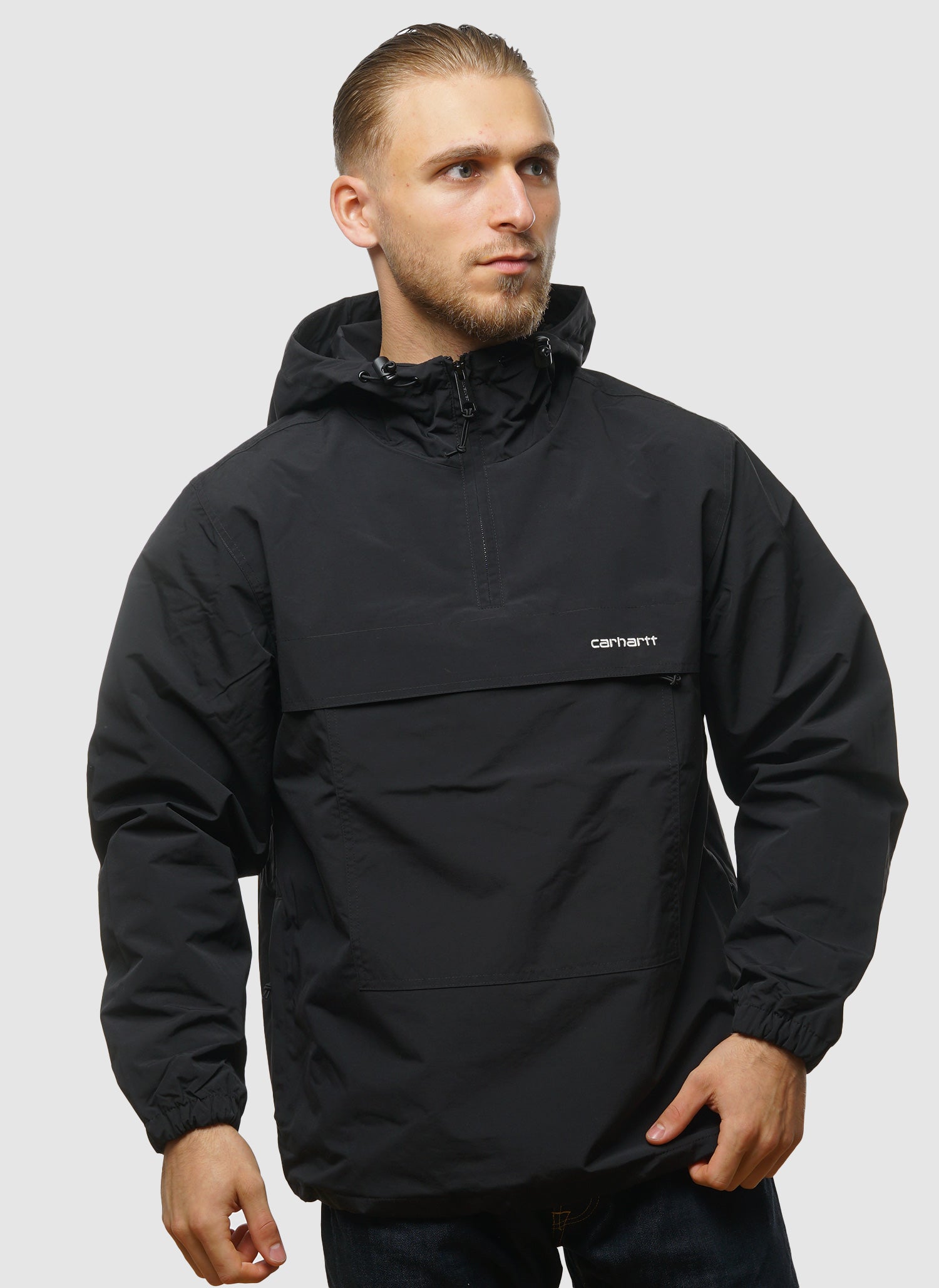 Windbreaker Pullover - Black/White