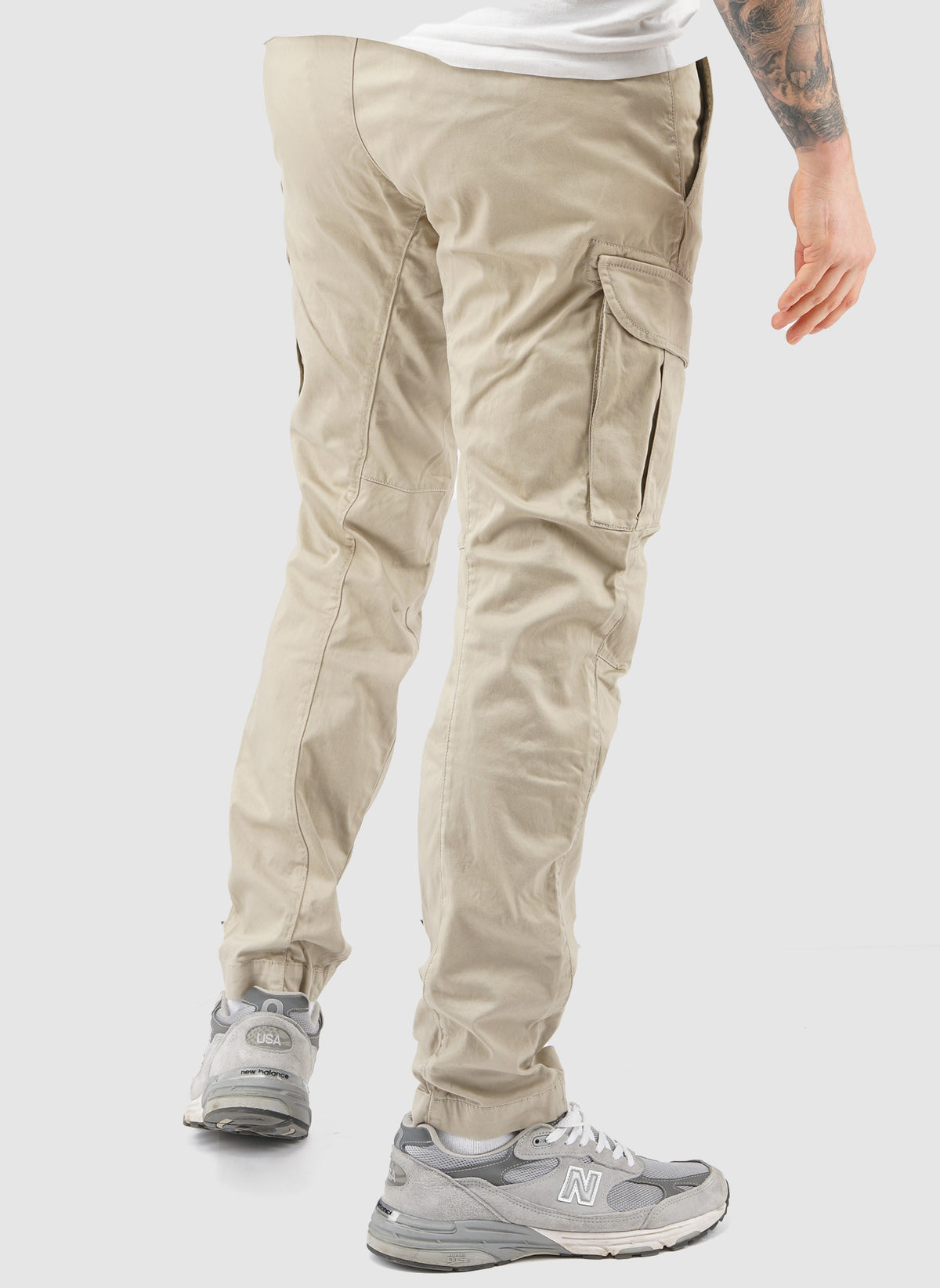 Stretch Sateen Lens Cargo Pants - Vintage Khaki