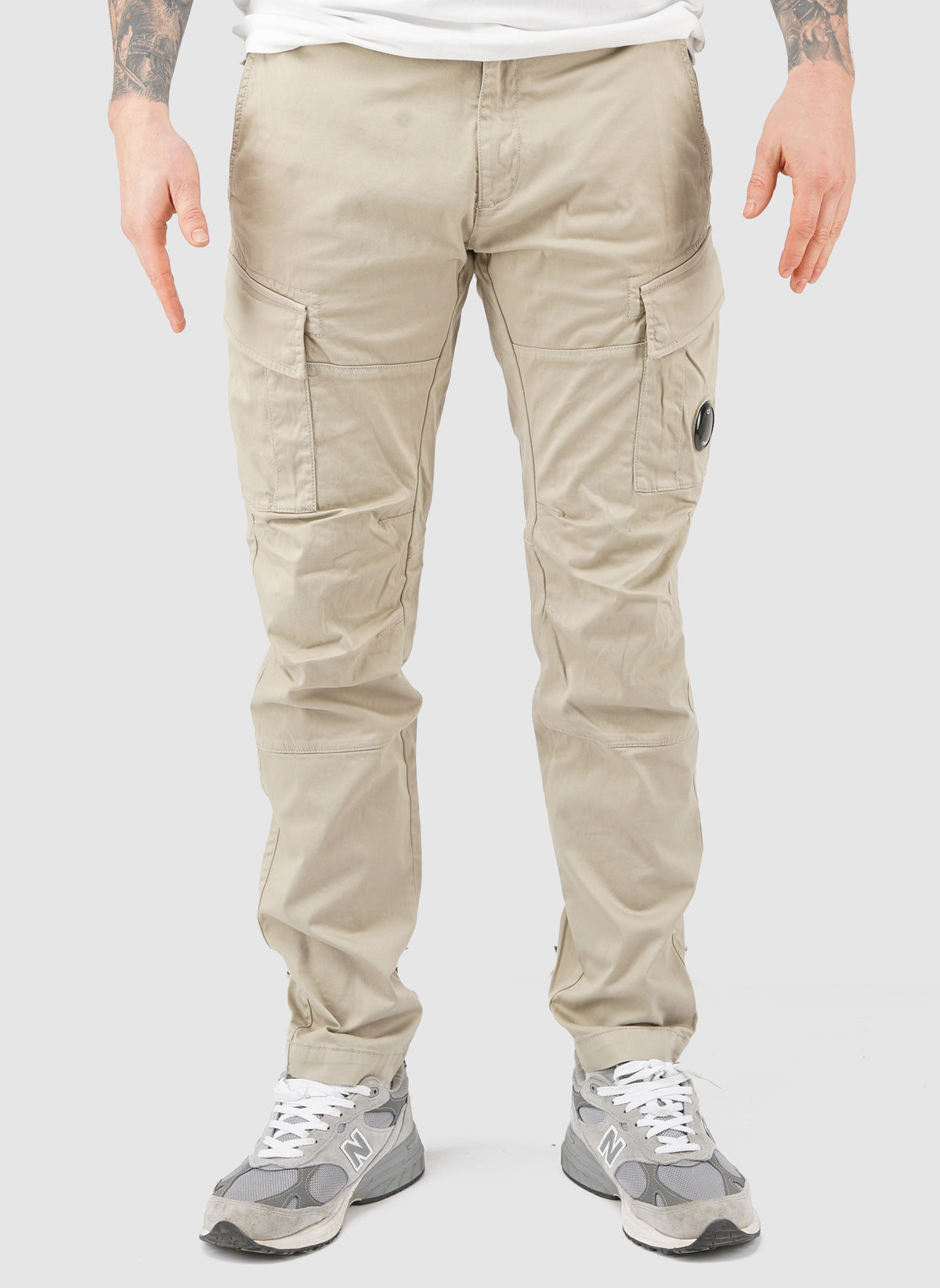 Stretch Sateen Lens Cargo Pants - Vintage Khaki