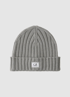 Extra Fine Merino Wool Logo Beanie - Griffin Grey