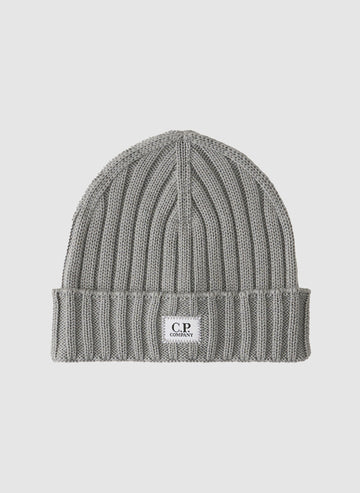 Extra Fine Merino Wool Logo Beanie - Griffin Grey