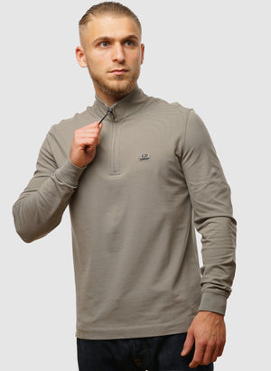 Stretch Piquet Half-Zip - Fallen Rock