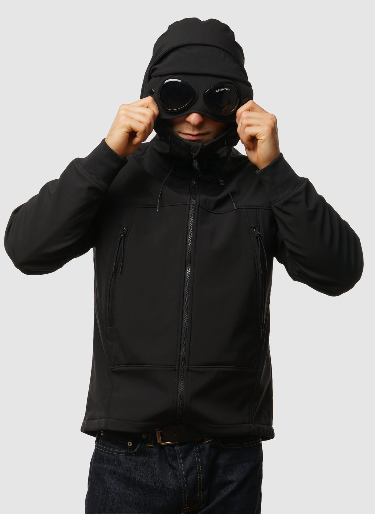 C.P. Shell-R Hooded Goggle Jacket - Black