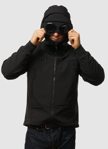 C.P. Shell-R Hooded Goggle Jacket - Black