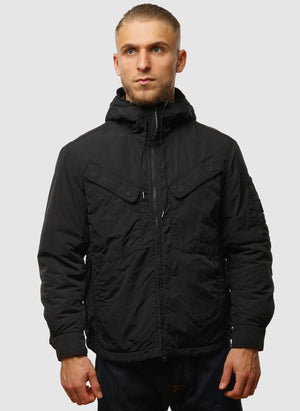 Chrome-R Padded Lens Overshirt - Black