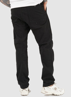 Stretch Sateen Lens Cargo Pants - Black
