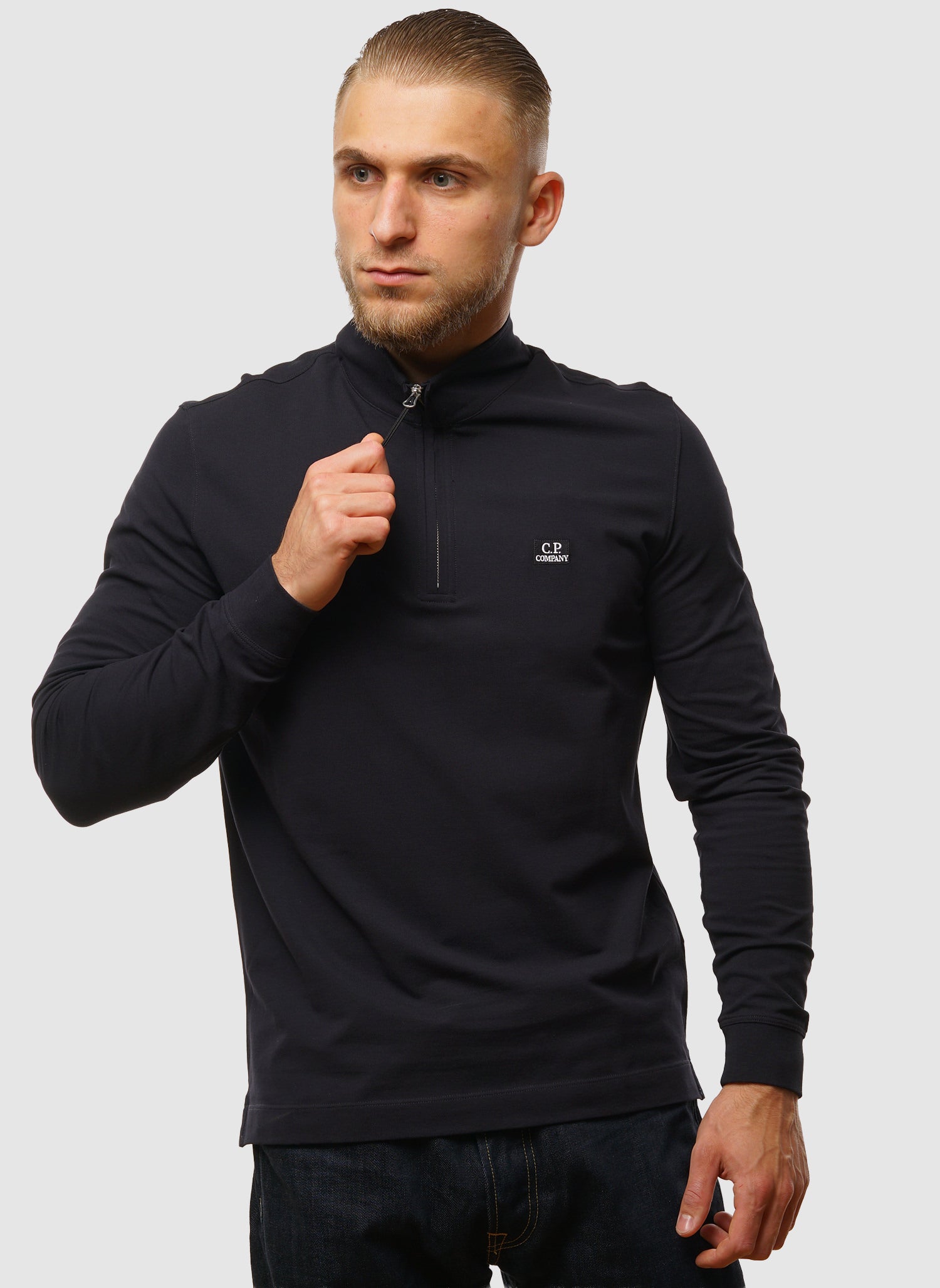 Stretch Piquet Half-Zip - Total Eclipse