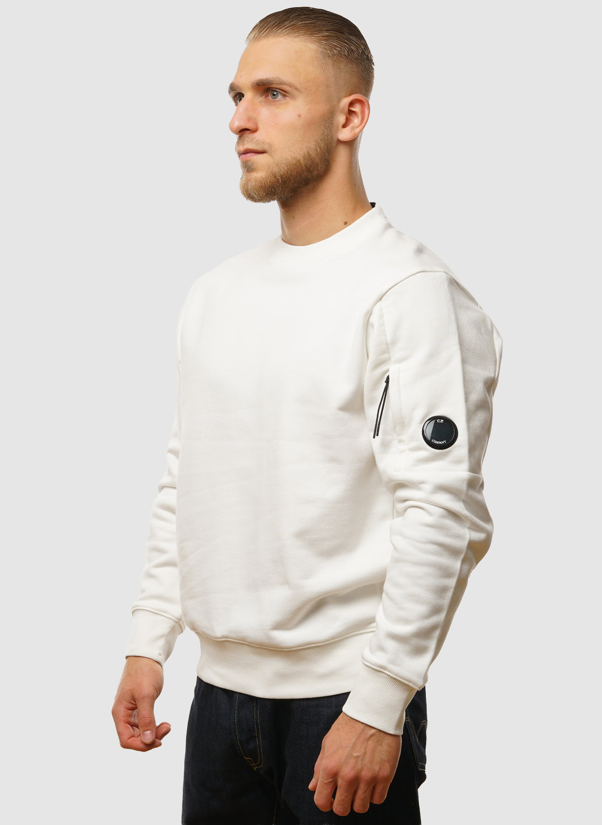 Lens Crew Neck Sweatshirt - Gauze White