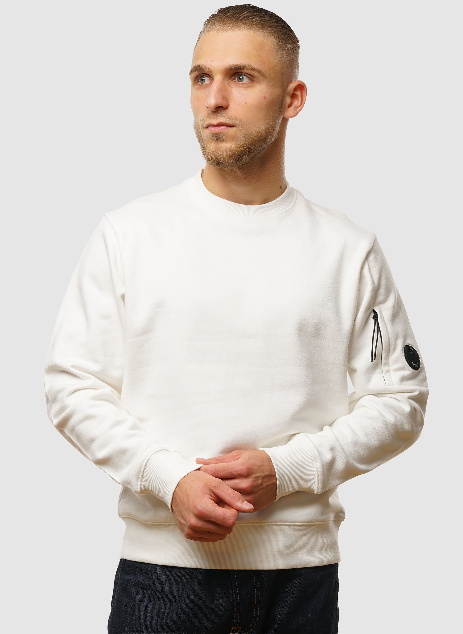 Lens Crew Neck Sweatshirt - Gauze White
