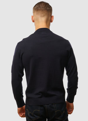 Merino Wool Lens Crew Neck - Total Eclipse