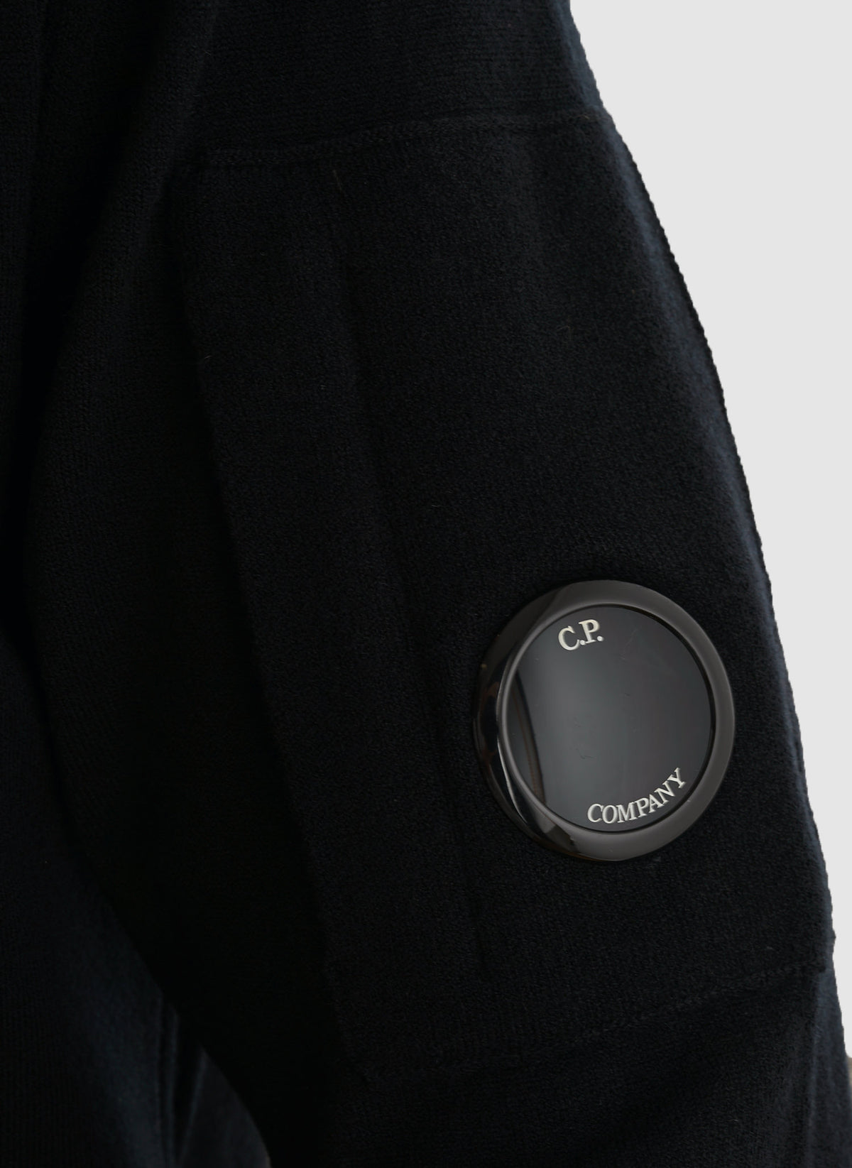Merino Wool Lens Crew Neck - Black
