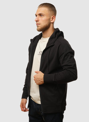 Goggle Sweatshirt Jacket - Black