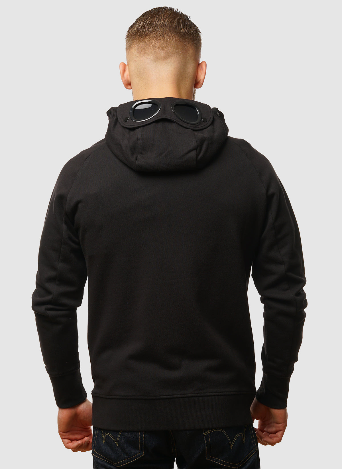 Goggle Sweatshirt Jacket - Black