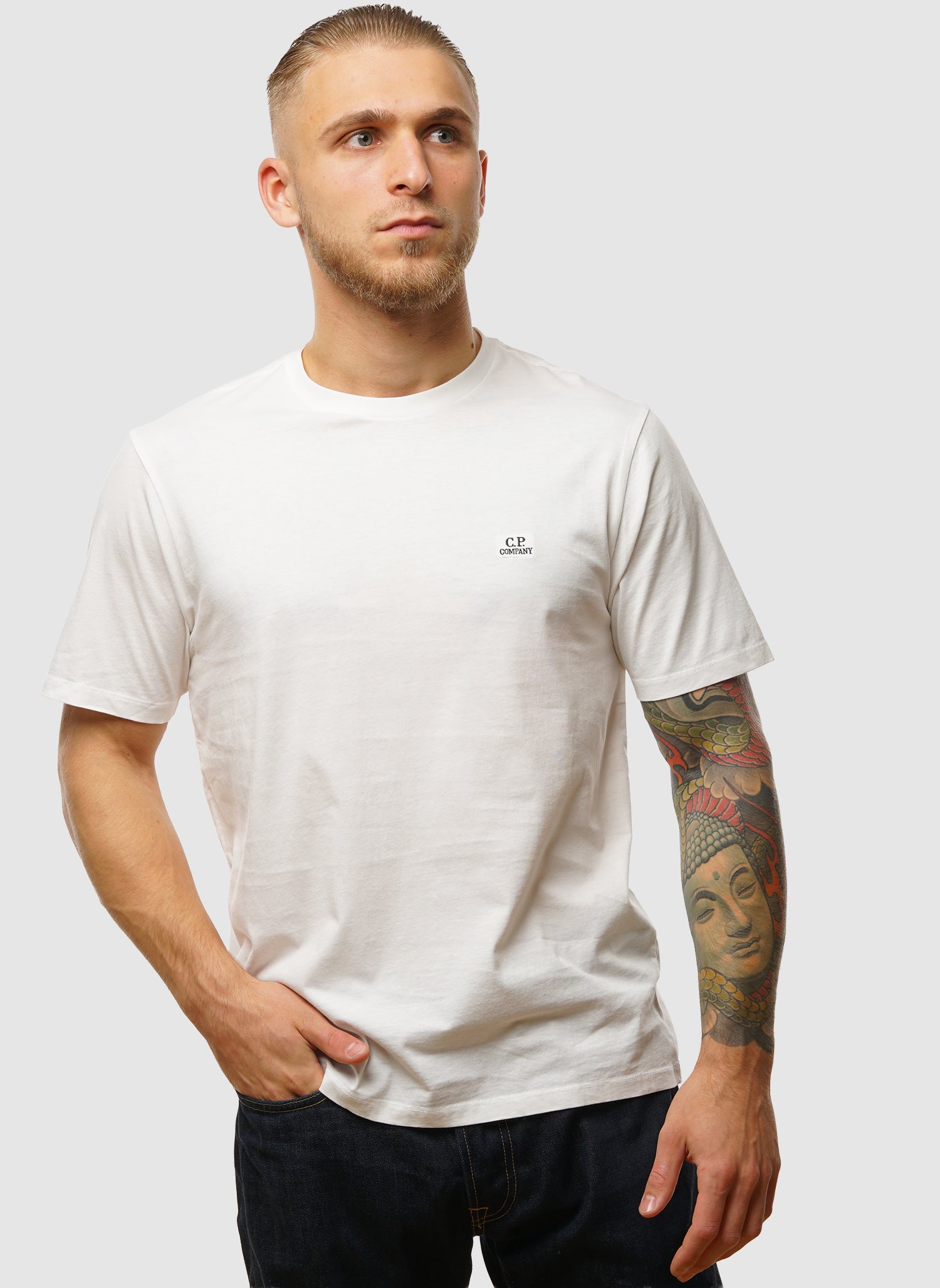Logo Badge Jersey T-Shirt - Gauze White