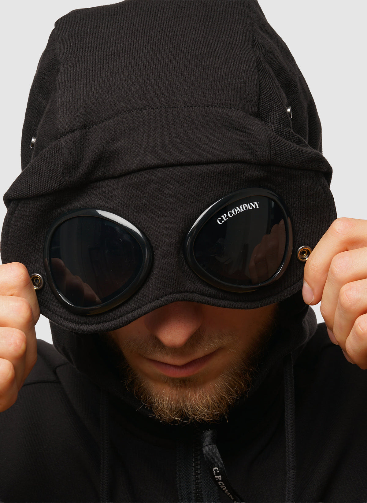 Goggle Sweatshirt Jacket - Black