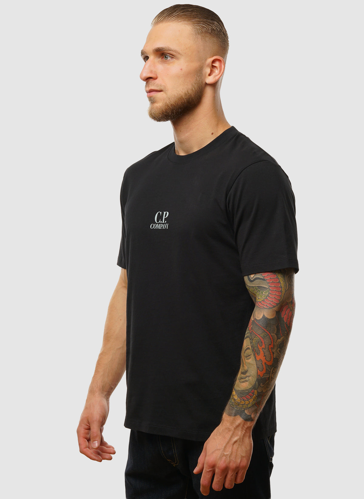 Center Logo Jesey T-Shirt - Black
