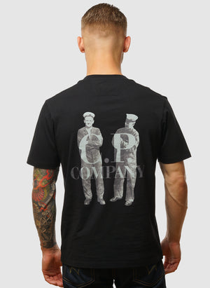 Center Logo Jesey T-Shirt - Black