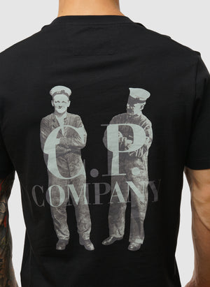Center Logo Jesey T-Shirt - Black