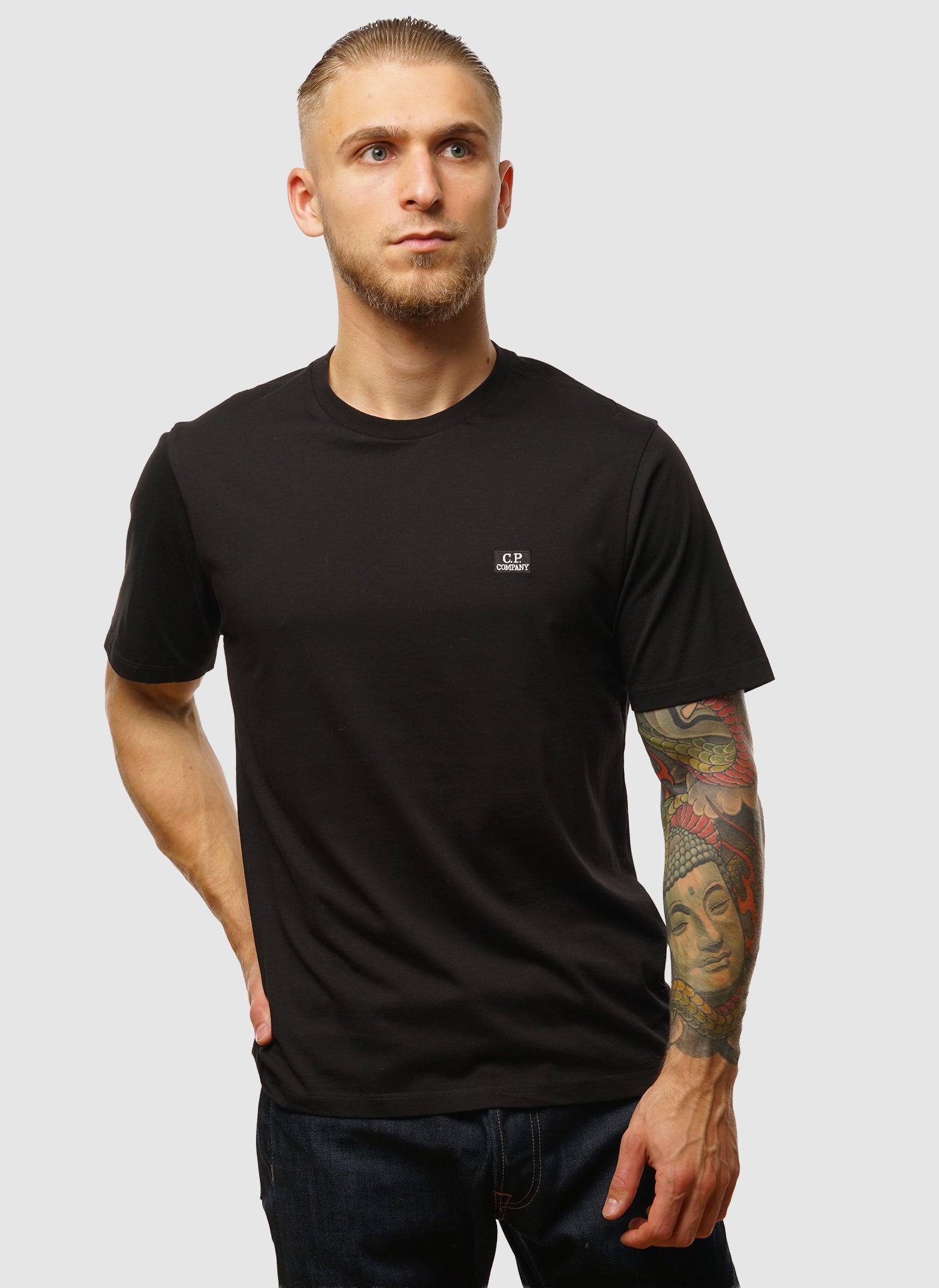 Logo Badge Jersey T-Shirt - Black