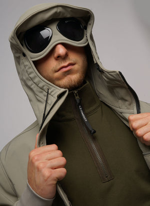 C.P. Shell-R Hooded Goggle Jacket - Silver Sage