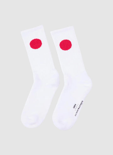 Edwin x Democratique Japanese Sun Socks - White