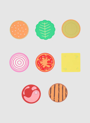 Burger Coaster - Multicolor