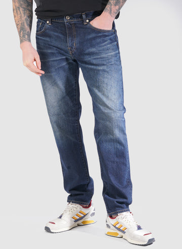 Regular Tapered Stretch Denim - Mid Dark Used