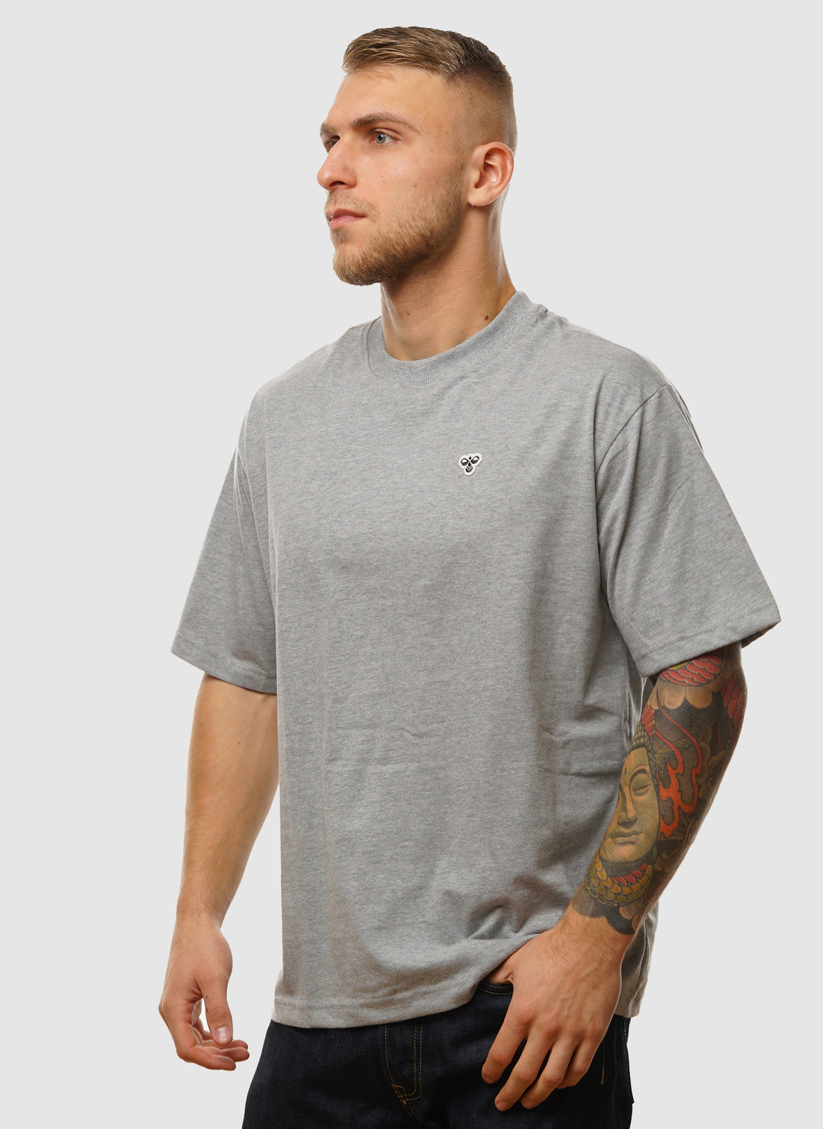 Loose Bee T-Shirt - Grey Melange