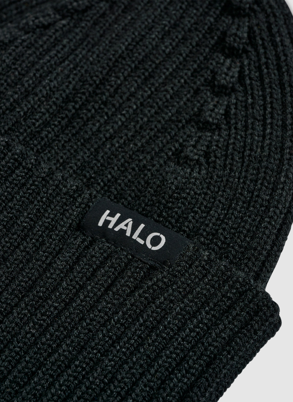 Halo Wool Beanie - Black