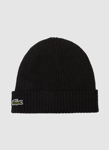 Wool Logo Beanie - Black