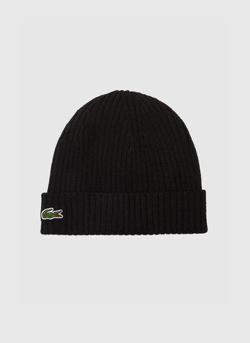 Wool Logo Beanie - Black