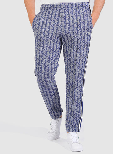 Paris-Jacquard-Monogramm Trackpants - Methylene/Flour