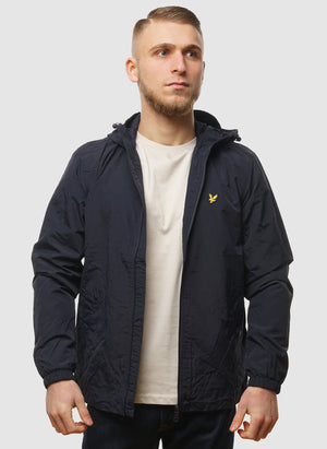 Zip Through Hooded Jacket - Dark Navy