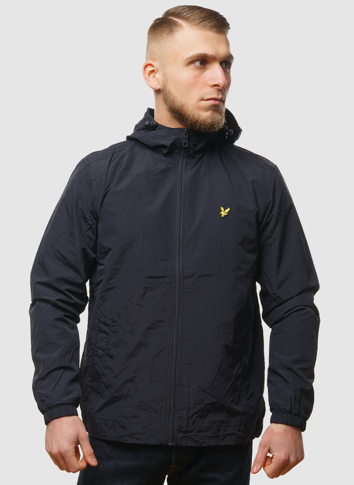 Zip Through Hooded Jacket - Dark Navy