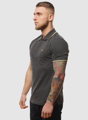 Tipped Poloshirt - Gunmetal/Steward